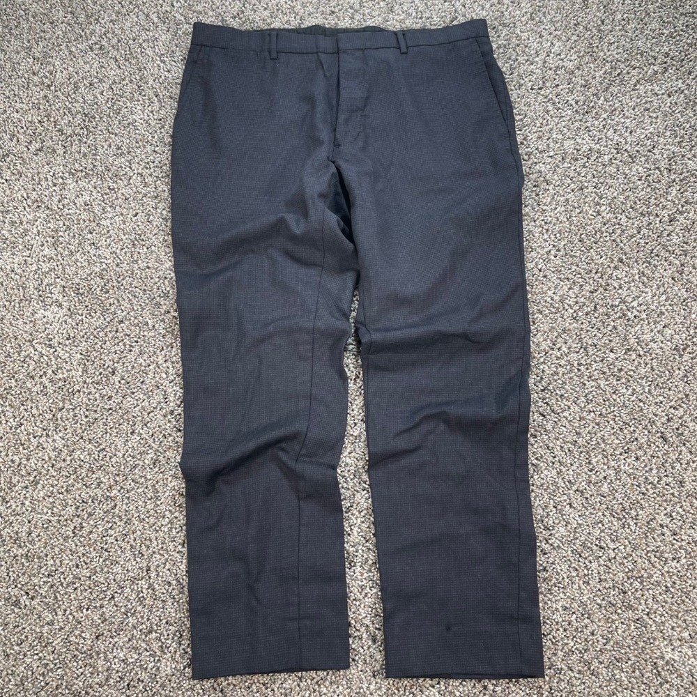 Burberry London Men's Size 36x30 Wool Dress Pants Grey Micro Check Trousers
